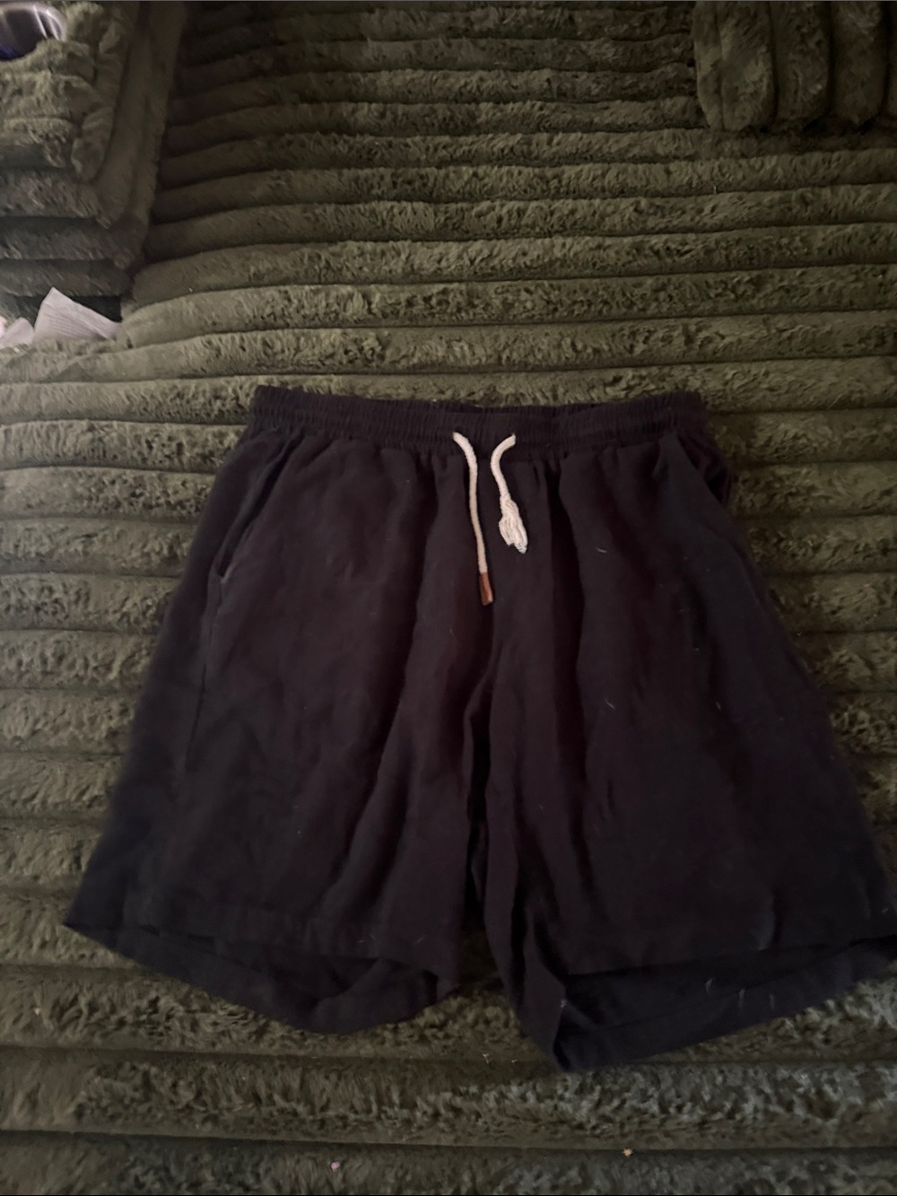 Men's Black Athletic Drawstring Shorts